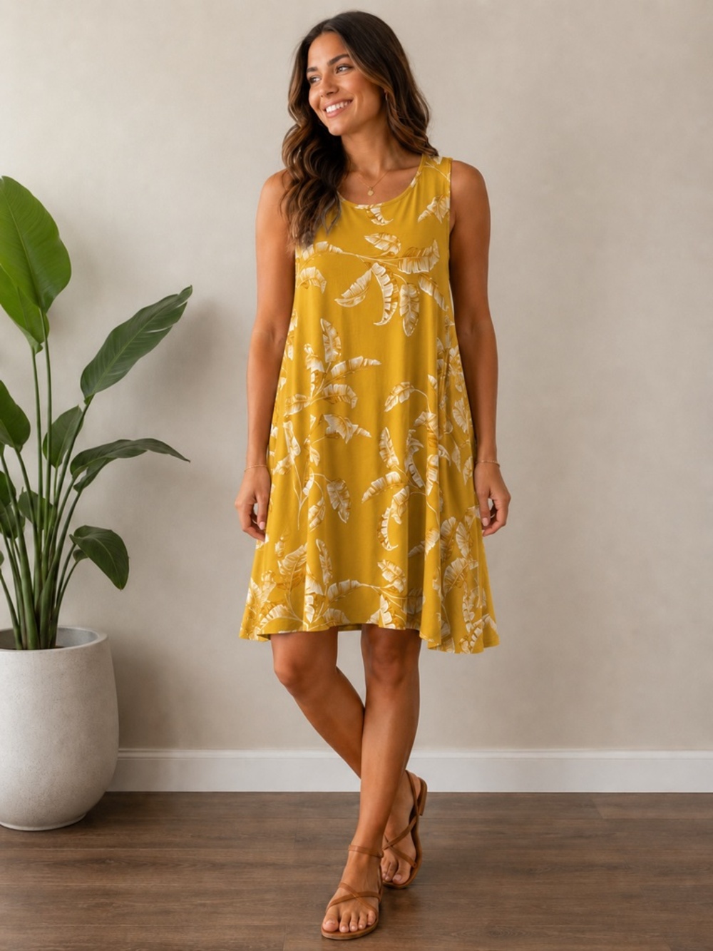 Jules & Leopold Yellow Swing Summer Dress | Size Large | Sleeveless Dress